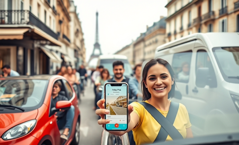Image d'une voiture avec publicités et un conducteur souriant, représentant les méthodes pour gagner de l'argent en conduisant.