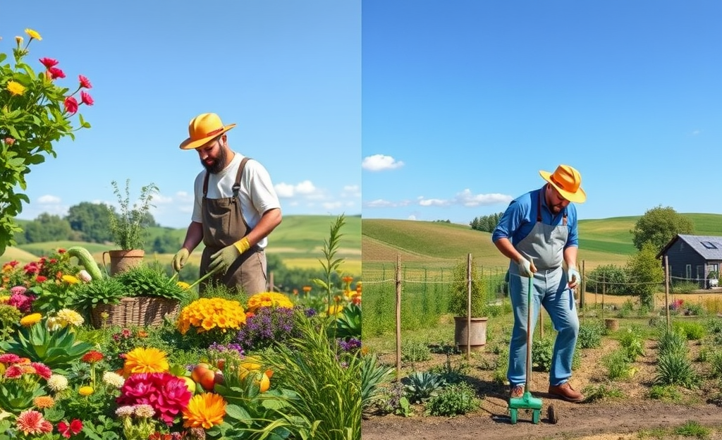 Image montrant un jardinier travaillant dans un espace verdoyant, illustrant le thème des gains dans le secteur privé et public.