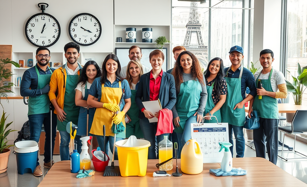 Image montrant un agent de nettoyage professionnel en action, illustrant les avantages offerts dans les offres d'emploi du secteur.