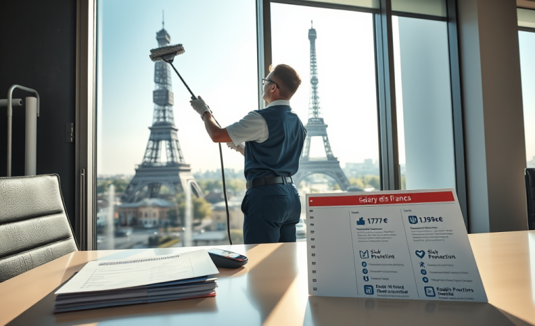 Image d'un agent de nettoyage bénéficient de primes et indemnités