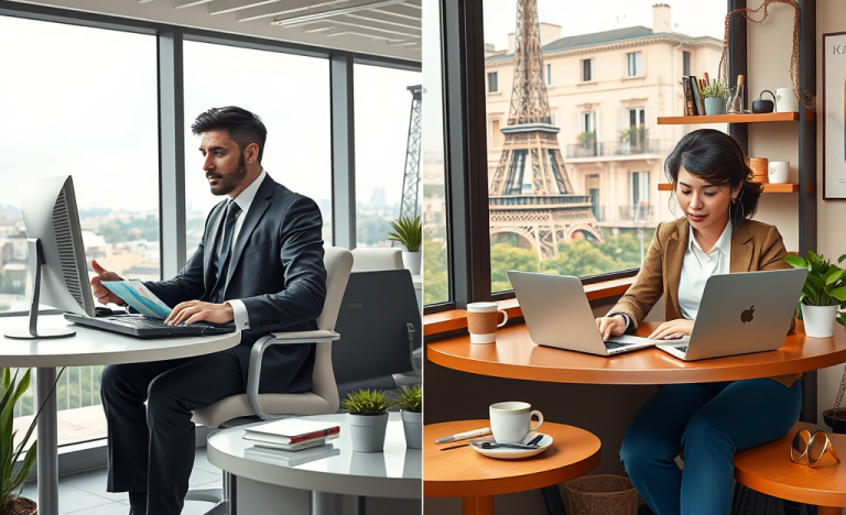 Une illustration comparant les gains entre un travail en CDI et en freelance dans divers secteurs.