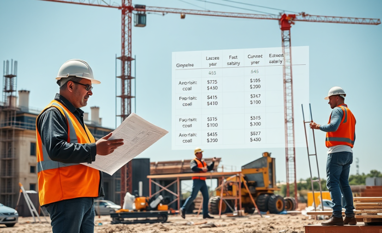 Image illustrant la comparaison des salaires dans le secteur de la construction par fonction