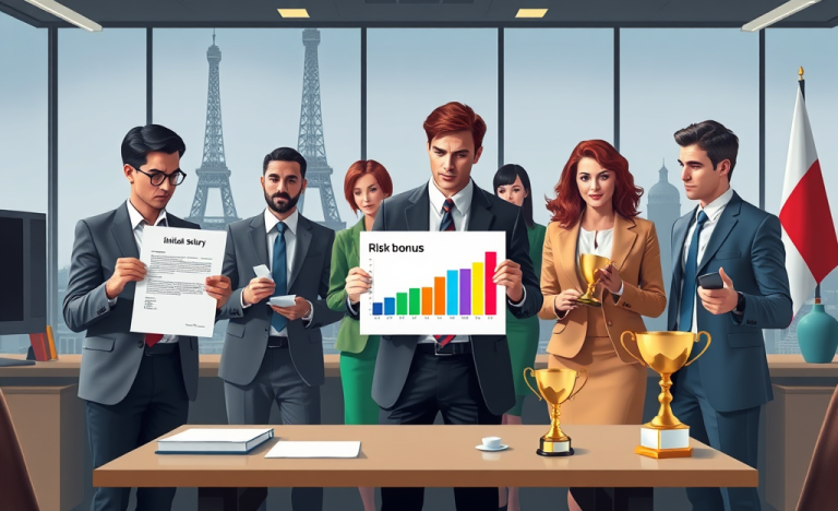 Un employé discute de son salaire initial avec son employeur, en tenant compte des primes de risque et des bonifications possibles.