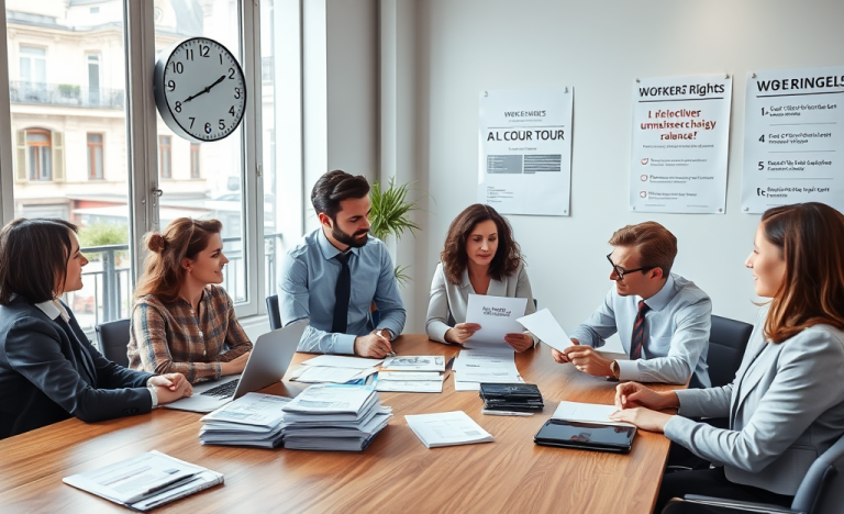 Un bureau moderne représentant des conditions de travail optimisées avec employé satisfait.