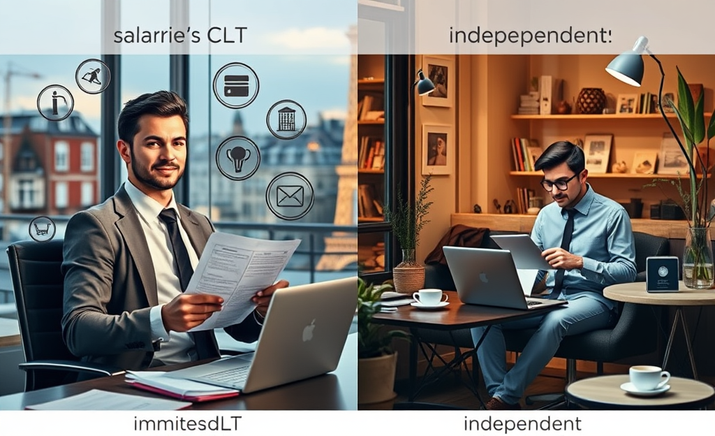 Comparaison entre salarié CLT et travailleur indépendant