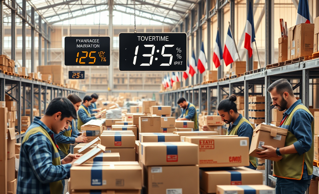 Employé logistique travaillant de nuit avec des compléments de rémunération