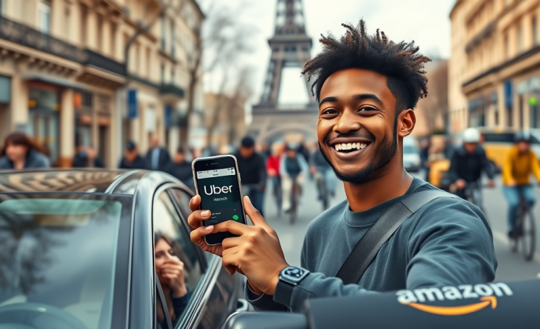 Image illustrant un chauffeur prêt à commencer des courses pour Uber, Amazon et autres plateformes.