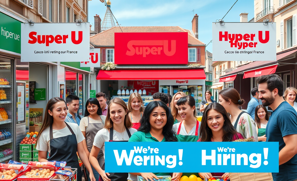Image montrant des employés travaillant chez Super U et Hyper U