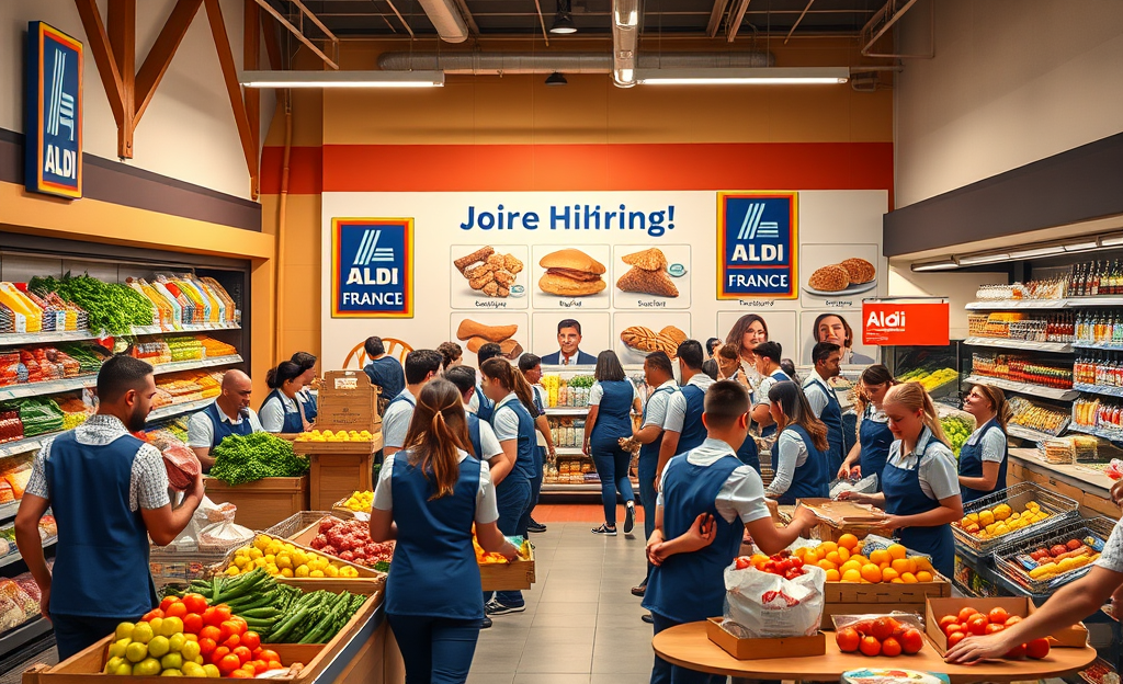 Image de collaborateurs travaillant dans une filiale d'Aldi France