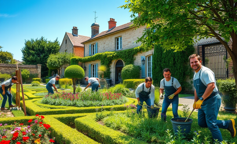 Un professionnel du Groupe SERPE travaillant sur l'entretien des espaces verts.
