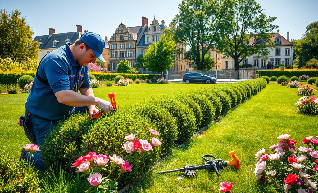 Image illustrant les opportunités d'emploi chez Saur Services avec des techniciens travaillant sur l'irrigation et l'entretien des infrastructures.