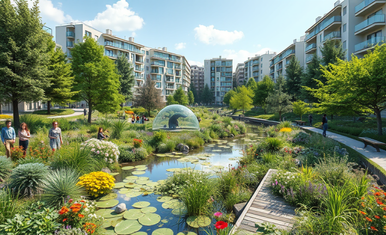 Image illustrant la gestion écologique des espaces verts urbains par Suez France.