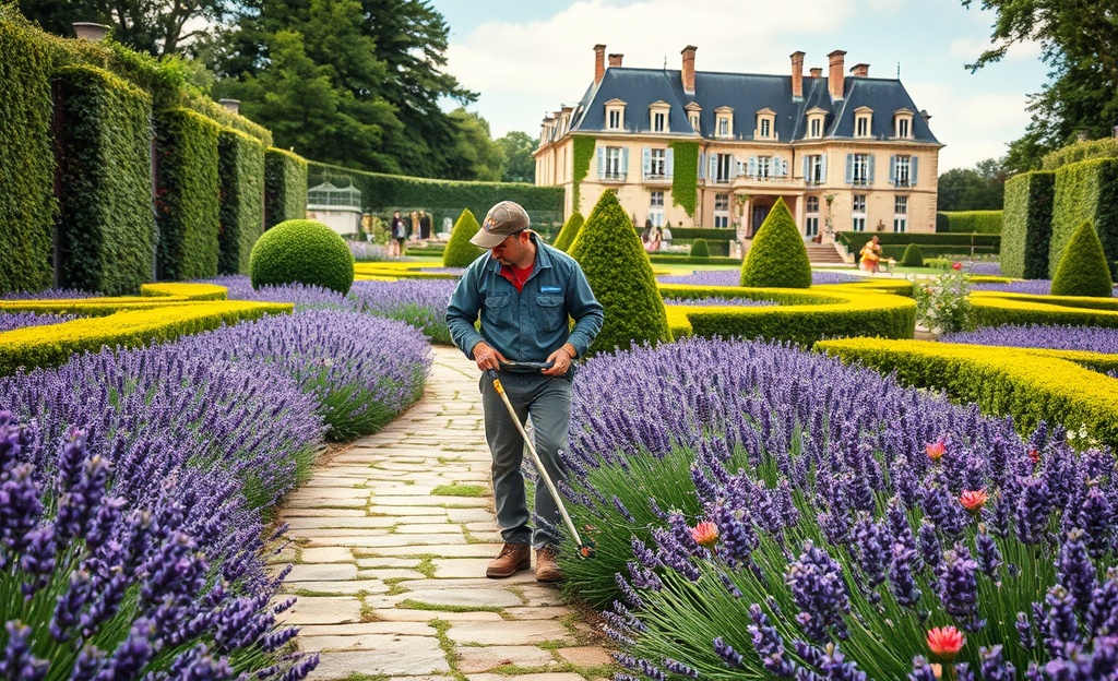 Illustration de personnes travaillant dans le jardinage technique pour Vinci Facilities.