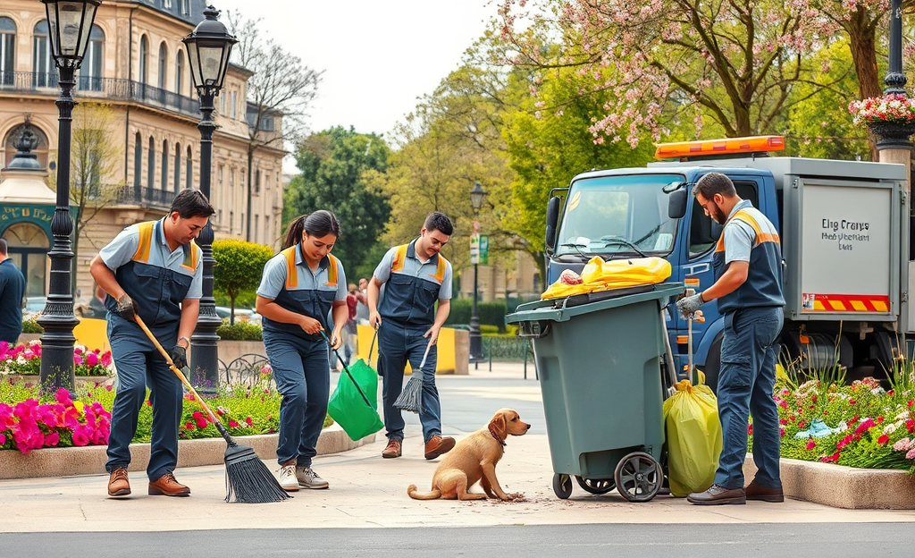 Image montrant un agent de nettoyage Suez en action dans un espace public, symbolisant les opportunités d'emploi et l'impact environnemental positif.