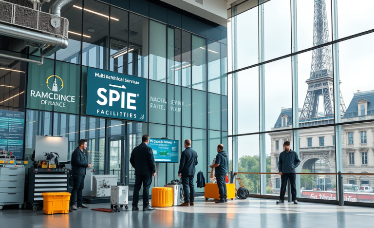 Image représentant les services immobiliers complets de SPIE Facilities, incluant la maintenance et l'efficacité énergétique des bâtiments.