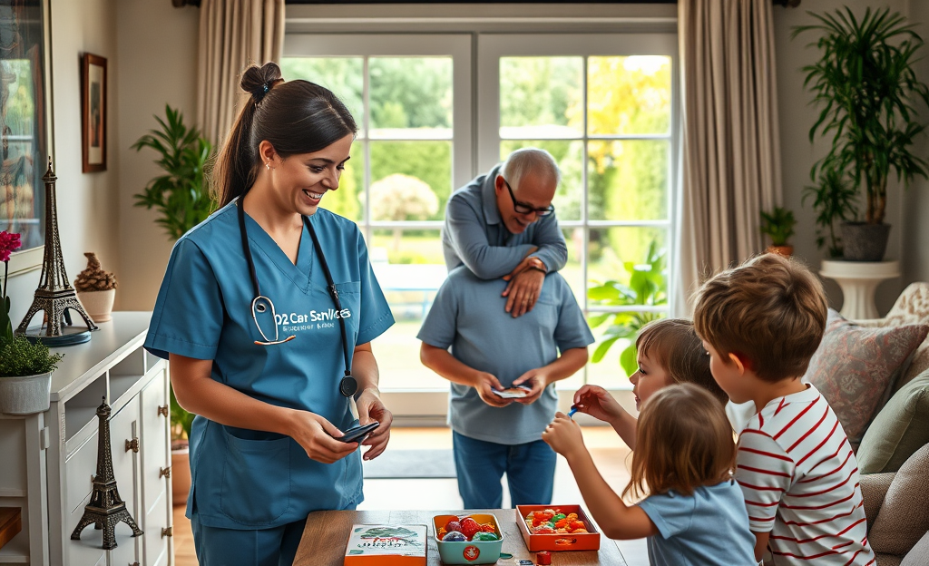 Image illustrative des services de ménage, garde d'enfants et assistance aux seniors fournis par O2 Care Services.