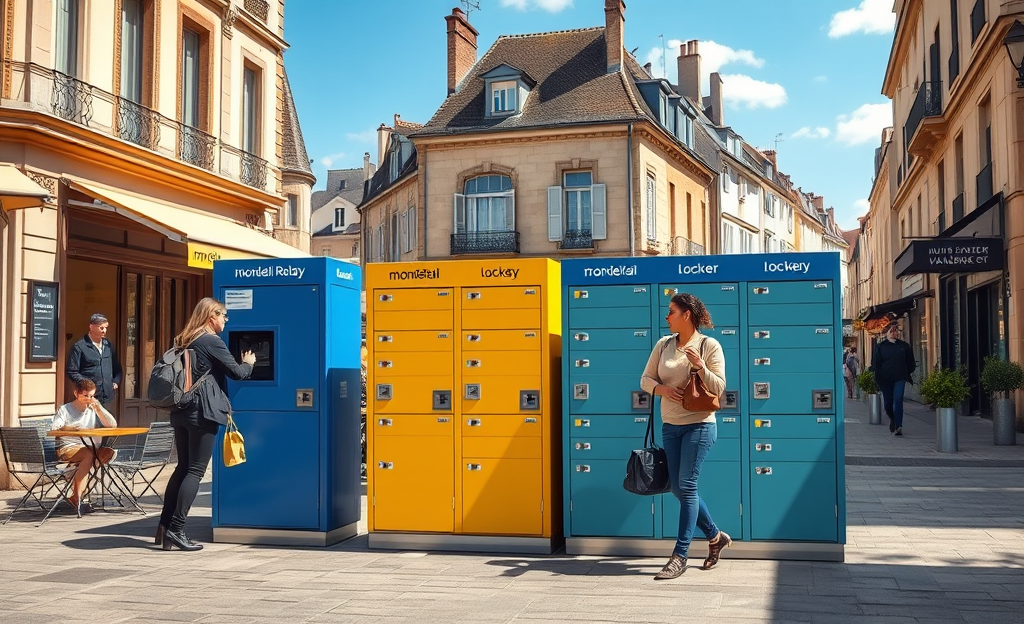 Image illustrant les lockers et séparateurs modernes de Mondial Relay