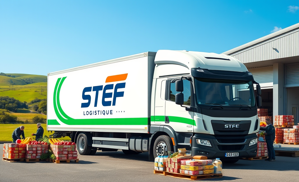 Camions STEF transportant des produits alimentaires réfrigérés