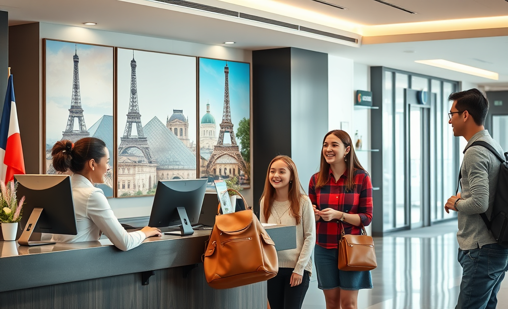 Image d'un réceptionniste accueillant des clients dans un hôtel Accor.